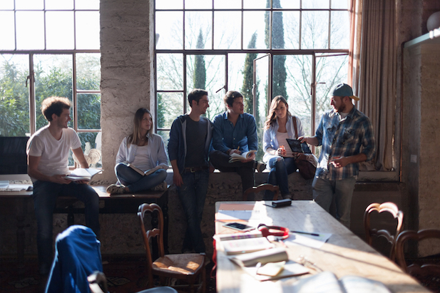 Photograph of students collaborating